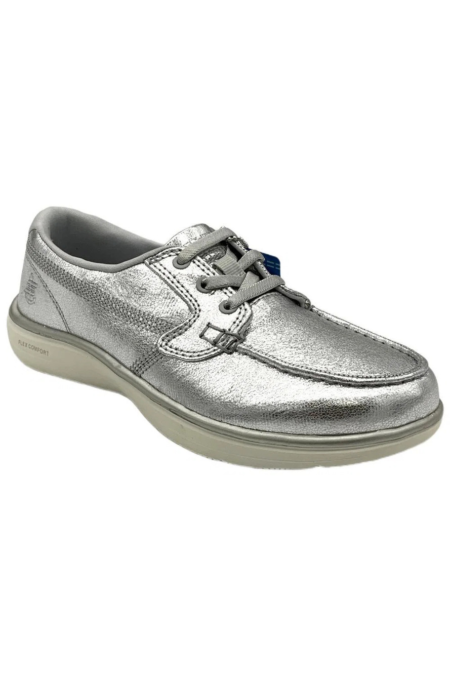 Skechers Women's On-the-GO Flex Radiant Vegan Washable Shoes Silver - Medium